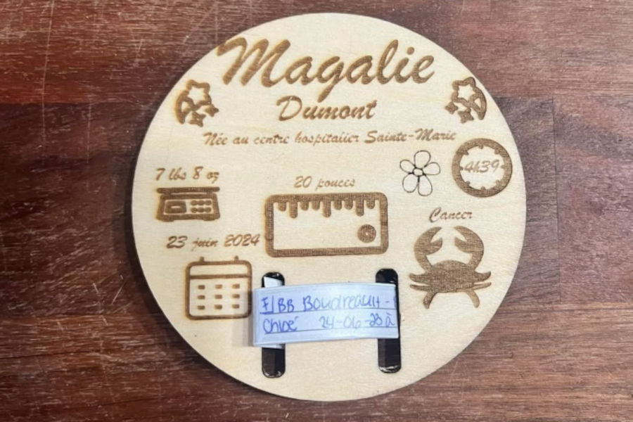 Photo d'une pastille de naissance